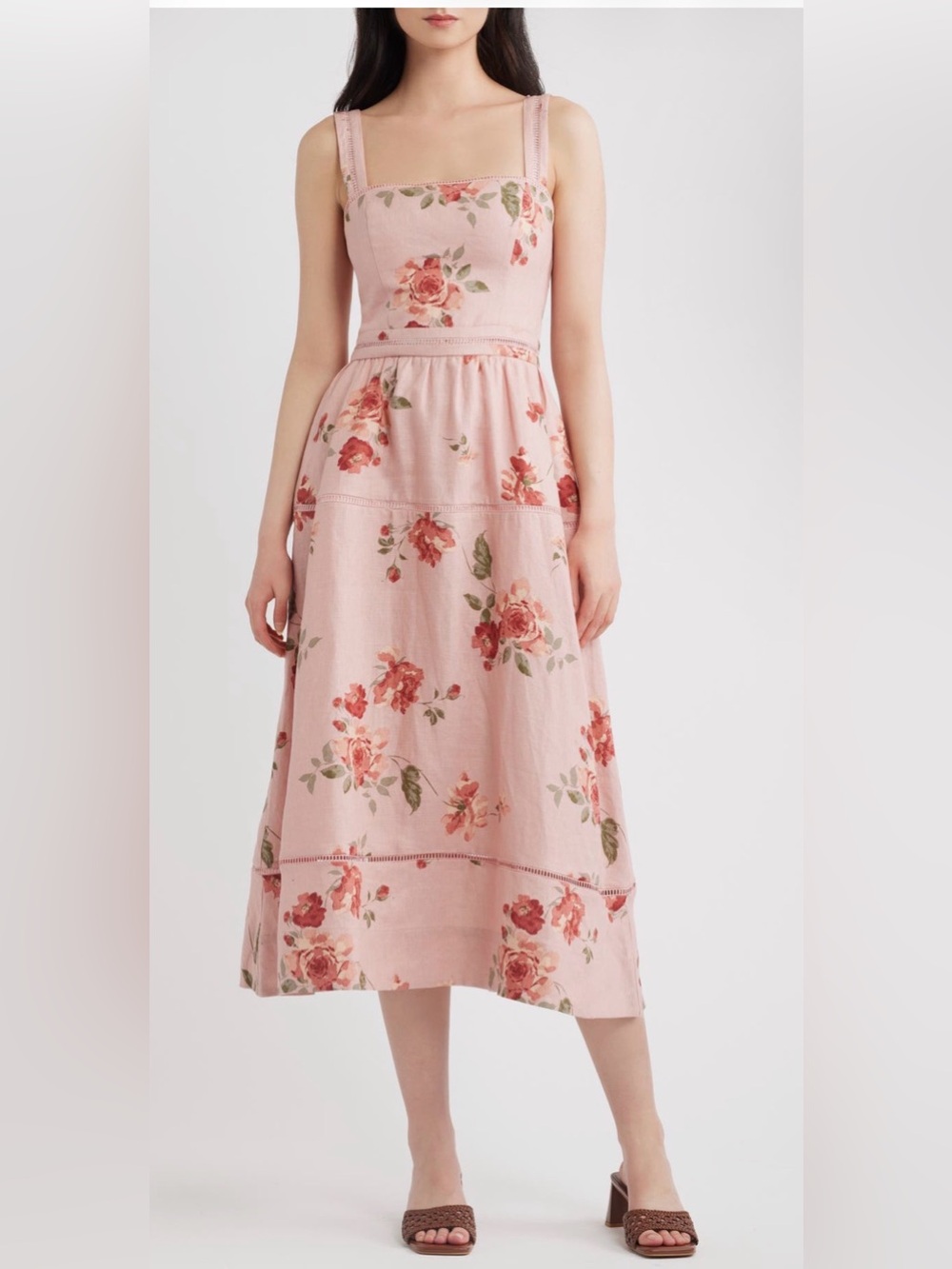 Reformation Everett linen Midi Sundress (zipper stuck) never been worn